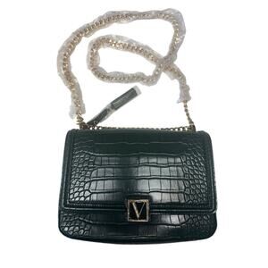 Victoria’s Secret Croc Embossed Shoulder Bag Gold Chain Green